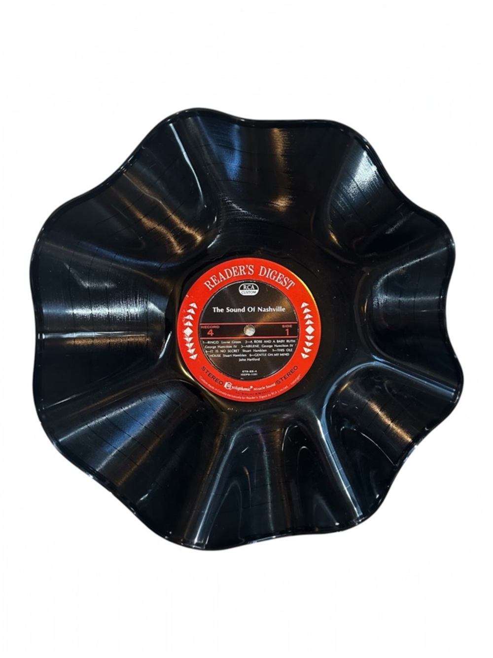 Handmade Record Bowl Trinket Dish / Unique Wall Hanging Art